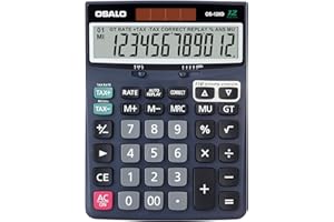 OSALO Desktop Calculator Extra Large Display Big Number with Check and Correct Function Accounting Calculators 12-Digit VAT Tax for Office Business (OS-120D)