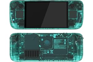 eXtremeRate Replacement Full Set Housing Shell with Buttons for Steam Deck OLED Handheld Console, Custom DIY Emerald Green Faceplate Back Plate Trackpad Case for Steam Deck OLED Console - No Console