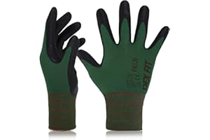 DEX FIT FN320 Guanti da Lavoro in Nylon Premium - Vestibilità 3D-Comfort, Presa in Nitrile, Sottili e Leggeri, Super Traspiranti e Protettivi, Lavabili