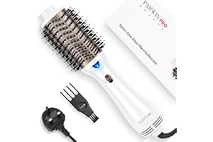 PARWIN PRO BEAUTY One-Step Hair Dryer Brush, 4-in-1 Hot Air Styler with Ionic & Ceramic Technology, Professional Blow Dry Brush for Drying, Volumizing & Straightening (Mid to Long Hair), White