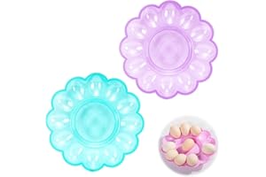 DOUKESH Vassoio Portauova in Plastica Porta Uova Piatto Di Uova Alla Diavola Di Pasqua Piatto per Uova Pasqua Vassoio Rotondo per Festa Di Pasqua Colore Casuale 2 Pezzi