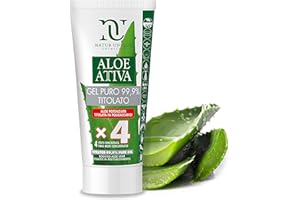 Aloe Attiva Gel Puro 4X POTENTE | 6617 polisaccaridi in 200 ml | 100% Aloe potenziato | Gel Lenitivo ed Emolliente | Senza SLS, SLES, Petrolati, OGM, Alcool | Dermatologicamente Testato | Natur Unique