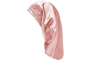 townssilk Gorro de seda para dormir, 100% seda de morera 22 Momme, para mujer, lujoso, transpirable, antideslizante y sin presión, ideal para cabello largo y rizado – RoseGold 58cm