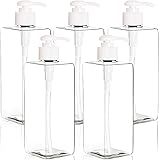 Youngever 5er-Set 500ML Pumpflaschen für Shampoo, Mehrweg Kunststoff Pumpspender Seifenspender Dispenser Lotionspender Leerfl