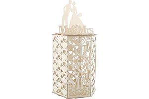 VINFUTUR Wooden Card Box Vintage Event Card Box Wedding Gift Money Post Box with Lock for Wedding Reception Wedding Supplies (Mr & Mrs-B)