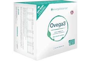 ‎ENERGYBALANCE EnergyBalance Ovega3 360 Omega-3 Fischöl-Kapseln mit 3 natürlichen Antioxidantien - Astaxanthin, Coenzym Q10 & Vitamin C - Hochdosiert und Schadstofffrei - Markenqualität aus der Schweiz - 1x220g
