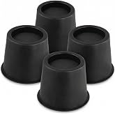 QWORK&reg; 4 Pieces 10cm Round Bed Risers Furniture Risers Up to 990kg for Bed, Sofa, Desk, Chair, Refrigerator