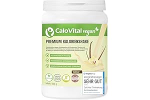 Hochkalorische Trinknahrung Vegan Kalorien Shake zum zunehmen | Astronautennahrung Trinkmahlzeit mit Kohlenhydrate Protein Vitamine & Mineralstoffe Hochdosiert | CaloVital (500 g, Vanille)