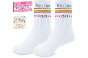 BAKEVIC Schulkind Socken Baumwolle 25-34,Schulkind 2025 Junge Socken Einschulung Mädchen, Schultüte Füllung,Einschulung Geschenk Schulanfang Jungen Geschenk