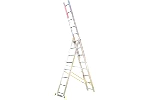 BPS ACCESS SOLUTIONS 8 Rung Combi All-in-One Extension Ladder, Step Ladder & Free Standing Ladders