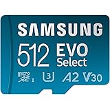 SAMSUNG Scheda di memoria EVO Select da 512 GB microSDXC UHS-I U3 130 MB/s Full HD e 4K UHD inclusa Adattatore SD (MB-ME512KA