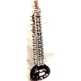 INDIAN HANDMADE ~ ELECTRIC SITAR SHRI RAVI SHANKAR STYLE DESIGNER TUN WOOD FREE STRING & MIZRAB + BAG