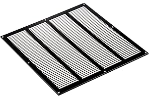 Steinberg14 Black 400x400mm Metal Air Vent Grille Cover with Insect Mesh - 16x16 inch Ventilation Cover