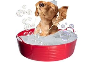 RED GORILLA RED Dog Bath, Dog Paddling Pool, Doggy Pool, Flexi Shallow 35 Litre TubTrug Pet