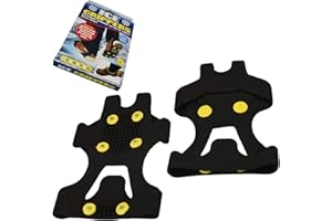 Albert Austin Ice Grippers for Hiking shoes - Ice Snow Grip, Anti Slip Boot Crampons with Metal Spikes Unisex Traction Cleats Walking Jogging