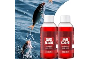 PELINUAR Fischlockstoffe mit rotem Wurmduft für Köder, hochkonzentrierte Fischköder, Köderlockstoff, Lockstoff, starker Fischlockstoff, roter Wurm, flüssiger Köder, Fischzusatz