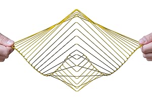 Atellani Square Wave | Der Faszinierende Kinetische Windspiel | Handgefertigt in Italien | Perpetuum Mobile Kunst | Magisches Beruhigendes Kunstwerkt von Ivan Black (Antik-Gold)