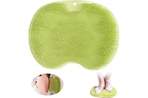 GIUGIO Almohadilla de masaje de silicona antideslizante, masajeador de pies para ducha, masajeador exfoliante de espalda para ducha con ventosa de silicona, limpieza exfoliante masajeador de espalda