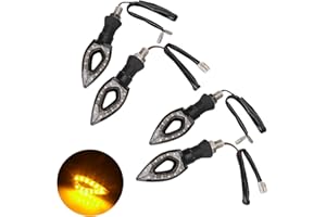 Twilight Garage 4PCS Universal Motorcycle Motorbike LED Turn Signal Indicator Light Blinker Amber for Yamaha R1 R6 FZ6 FZ1 FZ FJR Fazer XT WR TT-R