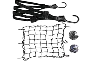 QHFlashbuy Pulpo Moto,2 Piezas Ajustable Correa de Casco Elastico,Correas Tensoras con Ganchos,Red Elástica Moto,Cuerdas Elasticas para Motocicletas,Casco Cuerda Moto