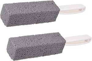 SIVENKE Toilet Bowl Pumice Cleaning Stone with Handle Rust Grill Griddle Cleaner Fine Grit, Sturdy, High Density (2 Pack)