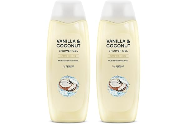 by Amazon Gel Douche Vanille et Noix de Coco, 2 x 500ml