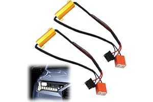 BAKEWHIZ 2 Pezzi Resistore di Carico LED H7 50W 8 Ohm Auto Riparazione Cablaggio Decodificatore Anti-ipersfarfallio Decodificatore Fari Antinebbia Lampeggianti Codici di Errore Bypass del Bus Eliminatore