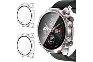 ivoler 2 szt. Twardy PC Etui do Amazfit Falcon z osłoną ekranu ze szkła hartowanego, pełne pokrycie przezroczyste etui ochronne odporne na zarysowania jasne cienkie etui