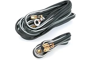 Prophete Cavo luce a 2 fili, 1 faro e 1 cavo per fanale posteriore, illuminazione bicicletta con capicorda e occhielli, nero