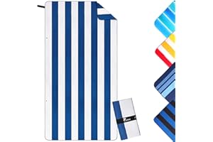 Jokisa Toalla Playa Grande 90x180cm Toalla Microfibra,Toallas de Playa Compacta y Resistente a la Arena,Toalla Playa Hombre Adecuada para Playa,Gimnasio,Viajes,Sauna (Blanco-Azul Marino, 180x90cm)