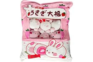 Dmspace Śliczna poduszka na przekąski Zdejmowana poduszka z tkaniny Zwierzęta Kawaii Torba na przekąski Pluszowa lalka Prezent dla nastolatek i dzieci 48 x 38 cm