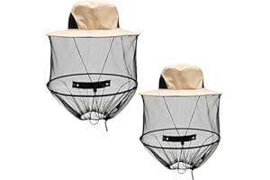 SZSMW Paquete de 2 Sombrero de Apicultor - Gorro de Mosquitera - Sombrero Anti Mosquito - Adecuado para RecoleccióN de Frutas, Pesca, JardineríA, RecoleccióN de Té, Apicultura, CóModo Y Transpirable