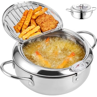 Edelstahl-Öltopf 2 Liter Mit Sieb – Zum Frittieren & Filtern – Lebensmittelecht, Spülmaschinengeeignet