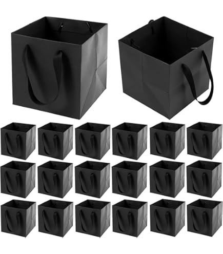 ADIDO EVA 10Pcs Square Gift Bags with Tissue Paper Small White Square Gift Bags with Handles for Party Favor (6x6x6 In, White ADIDO EVA 10Pcs Square Gift Bags with Tissue Paper Small White Square Gift Bags with Handles for Party Favor (6x6x6 In, White