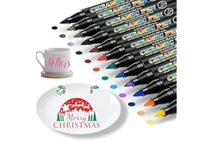 Topspitgo porzellanstifte Set,helle Farben Wasserfester keramik stifte für Glas,Stein, Tassen Muscheln und Verschiedene Keramiken (12 Farben)