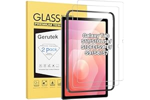 Gerutek [2 Piezas Protector Pantalla para Samsung Galaxy Tab S11/S10 Lite/S10 FE/S9 FE/S9/S8/S7 10.9/11", con Marco de Instalación Fácil, 9H, Antiarañazos, Sin burbujas, Cristal Templado para Tab S11