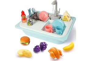 Asweets Giocattoli da Lavello da Cucina Che Cambiano Colore, Lavandino Giocattolo con Acqua, Giochi da Cucina con Accessori, Giocattoli da cucina Per Bambini dai 3 Anni, Kitchen Sink Play Toy (Blu)