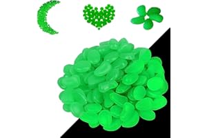 MLCZWT 300 Pièces Galets Fluorescent, Pierres Lumineuse Exterieur, Galet Lumineux Cailloux, Cailloux Aquarium Decoration, Pierres Fluorescentes, pour Jardin Chemin Piscine Aquarium Éclairage de Nuit, Vert