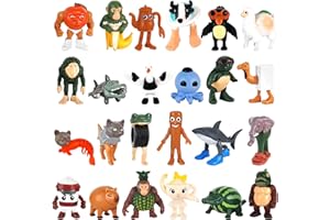 Audasi 24 PCS Tung Tung Tung Sahur Figures, Italian Brainrot Action Figures Set Funny Collectible Figures Desk Toy Creative Shark Monkey and More Toys for Kids Adults