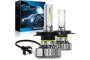 Sycreek Lampadina H4/HB2/9003 LED, 20000LM 6000K-6500K Xenon Bianco H4 Led Fari per Auto e Moto, Lampadine di Ricambio Automatico per Lampade Alogene e Kit Xeno, 2 Lampadine