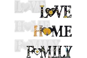 umorismo 3 Stück Silikonform Gießformen, Love Home Family Epoxidharz Formen 3D Harz Gießen Formen Set für DIY Schmuck, Home Dekoration und Tisch Dekoration