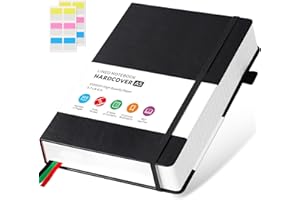 ‎FOCUS DAY Notizbuch A5 Liniert, Tagebuch Leder, Hardcover 320 Seiten Dickes Journal Notizblock für Erwachsene Arbeit, Schreiben, Notizen, Lernen, Reisen, 14 x 21 cm, Schwarz