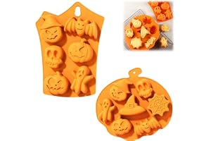 2 st halloween silikon bakformer, halloween pumpa formar silikondekorationer, för gör-det-själv fladdermusgodis, pumpa ansikt