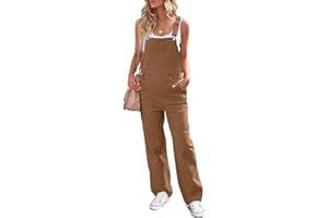 luvamia Damen Casual Vintage Overalls Lose Gerade Denim Lätzchen Overall Jean Hosen