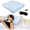 Orthotex Memory Foam Pillow With Silk Eye Mask & Silicone Ear Plugs, Ergonomic Pillow, Orthopedic Pillow for Side, Back and Stomach Sleepers,Neck Support pillow with Washable Cover, 60x40cm White