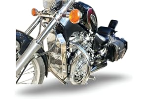 BM UK Kühlergrill-Abdeckung, Schutz für Kühlung, Suzuki VS800 VS 800 Intruder | S50 Boulevard | Motor-Kühlerschutzabdeckung ("CROSS" VERSION)