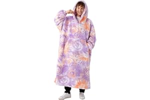 Winthome Bardzo duży koc z kapturem z podszewką Sherpa. Miękki i ciepły dla mężczyzn, kobiet, dorosłych, młodzieży