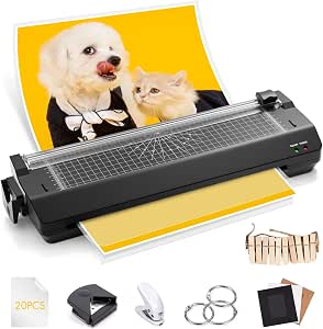 Plastificatrice A3/A4 Pro Con Taglierina E Arrotondatore - 20 Buste Incluse, Veloce Fino A 250 Micron