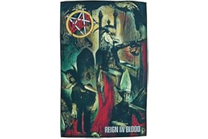 ROCK OFF Slayer Reign in Blood Band Logo Official Textile Flag 70cm x 106cm One Size