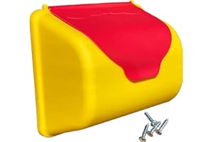 LOGGYLAND Buzón para niños para torre de juegos o casa de juegos, torre de escalada, accesorios, parque de juegos, color verde manzana y amarillo